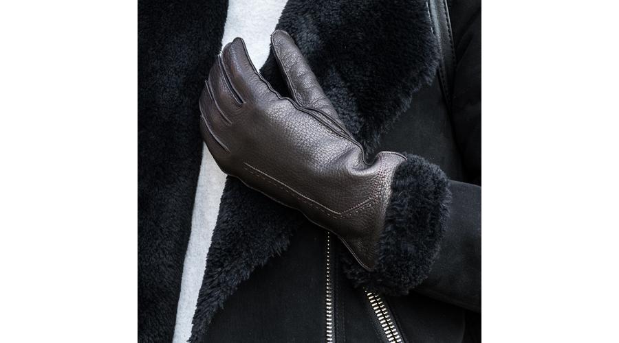Women's deerskin leather wool lined gloves Wool lined